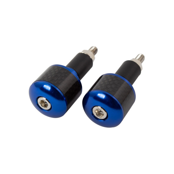 bike it Bike it blue 18mm bar ends with carbon fibre insert